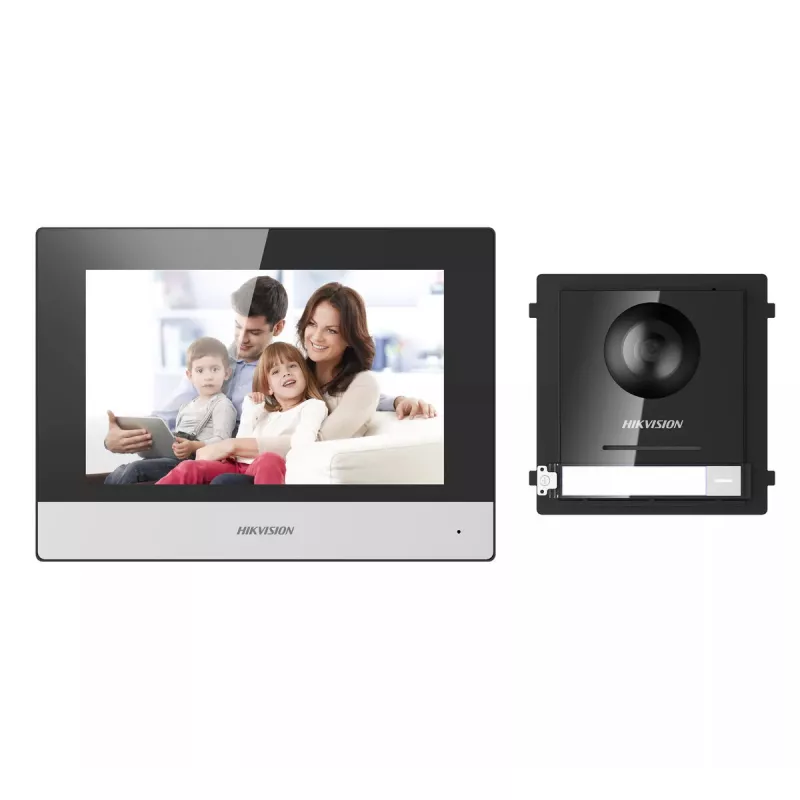 Vaizdo domofono sistema Hikvision DS-KIS602 2 MP 7 col. juoda pilka