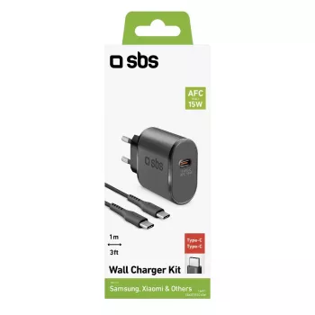 Mobiliųjų įrenginių pakrovėjas SBS TEKITTRTC15W Universalus Juodas Kintamoji srovė Greitas įkrovimas