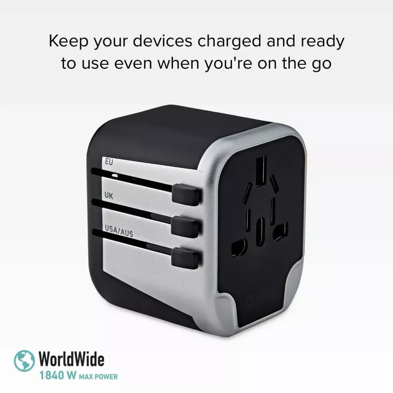 Mobilaus įrenginio įkroviklis SBS Mobile TEADAPT2USBUNI — juoda/sidabrinė, USB adapteris