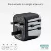 Mobilaus įrenginio įkroviklis SBS Mobile TEADAPT2USBUNI — juoda/sidabrinė, USB adapteris