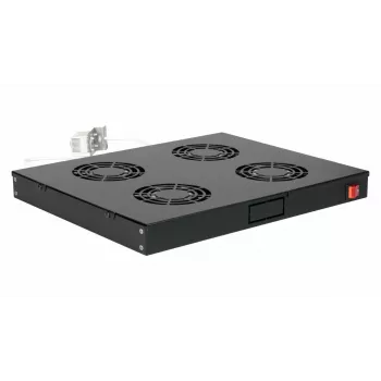 Equip Cooling Fans 19', 1U, 4FANS, RAL9005 Juoda