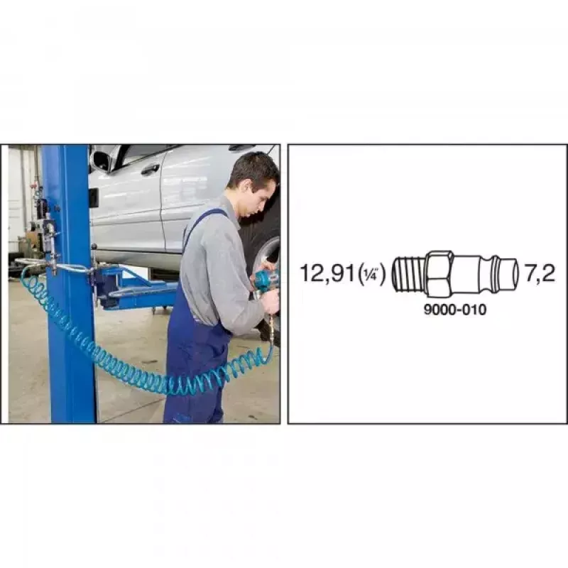 Pneumatinė žarna HAZET 9040-7 7,62 m 10 bar mėlyna