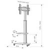 Techly grindų stovas su lentyna ir vežimėliu TV LCD/LED/Plazminiam 37-70 colių baltas