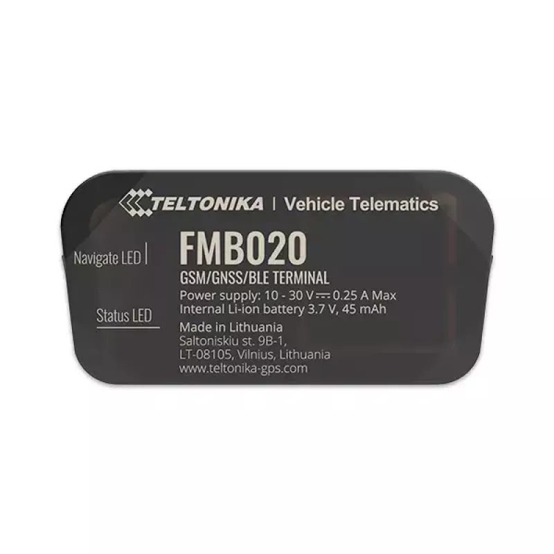 GPS seklys Teltonika FMB020 Automobilinis Juodas Atsparus dulkėms 0.128GB