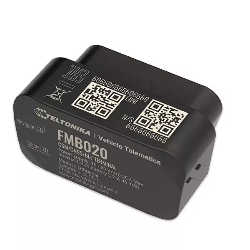 GPS seklys Teltonika FMB020 Automobilinis Juodas Atsparus dulkėms 0.128GB