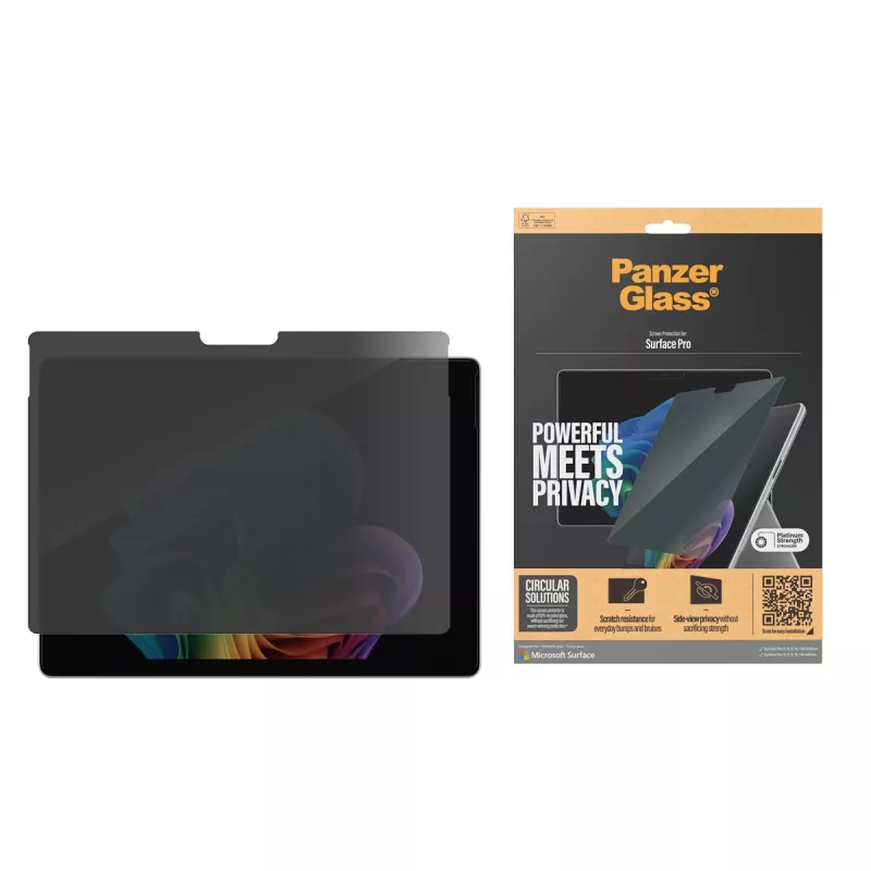 PanzerGlass ® privatumo ekrano apsauga Microsoft Surface Pro X | Pro 8 | Pro 9 | Pro 10 | Pro 11-asis leidimas | itin platus pritaikymas