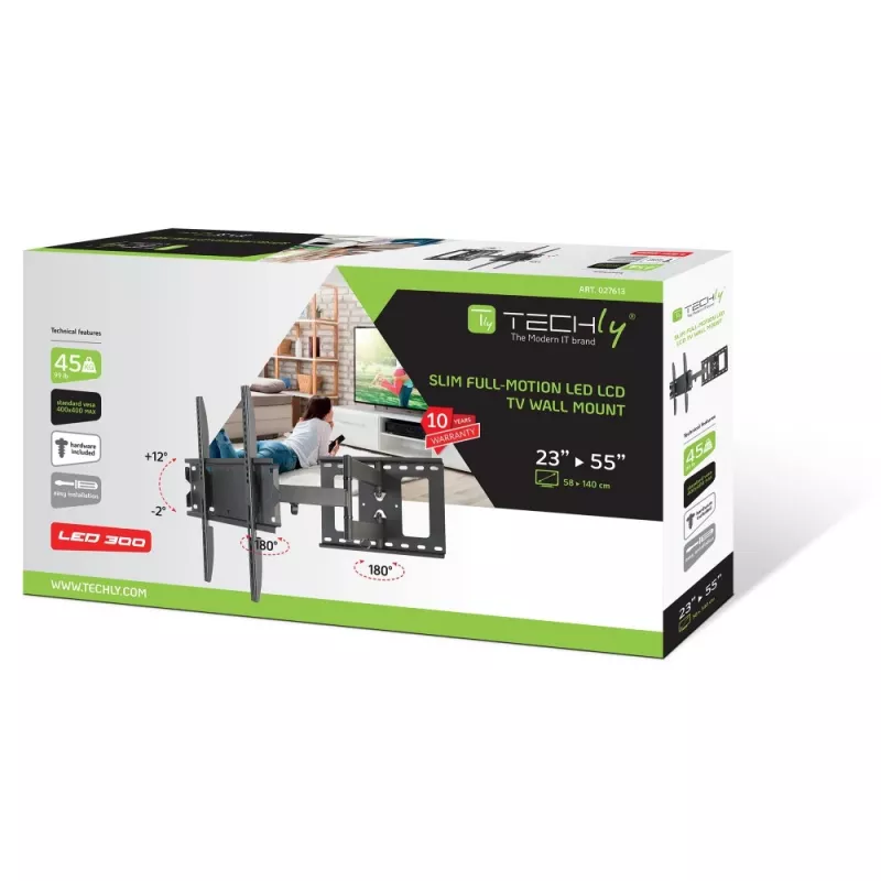 Techly ICA-PLB 148M TV laikiklis/stovas 139,7 cm (55 colių) juodas