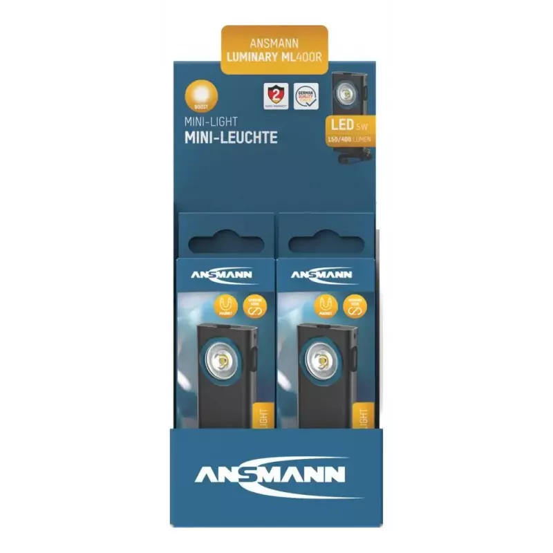 Rakto pakabuko žibintuvėlis Ansmann ML400R Juoda LED 5 W USB įkraunamas