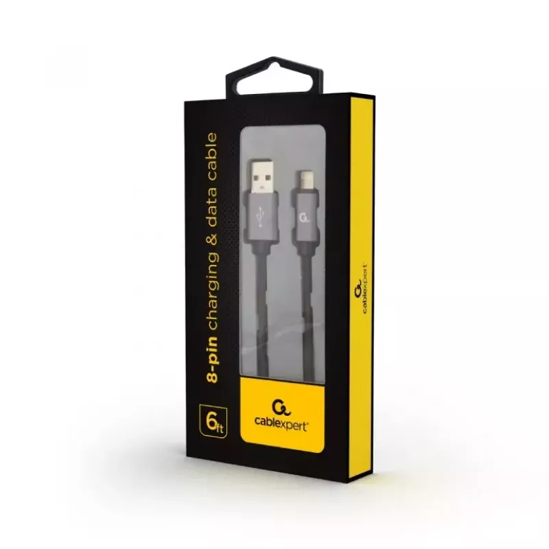 Mobiliojo telefono laidas GEMBIRD USB A į Lightning CCB-MUSB2B-AMLM-6 1,8 m USB 2.0 Juodas