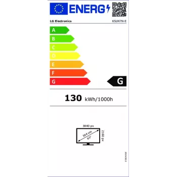LG 65UH7N-E Skaitmeninės reklamos plokščiasis ekranas 165,1 cm (65 col.) LED Wi-Fi 700 cd/m² 4K Ultra HD Juodas Įmontuotas procesorius WebOS 24/7