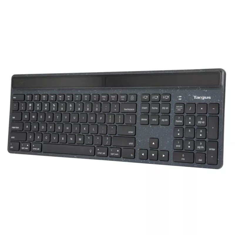 Targus EcoSmart AKB868FR klaviatūra Universali Bluetooth AZERTY Prancūziška Juoda