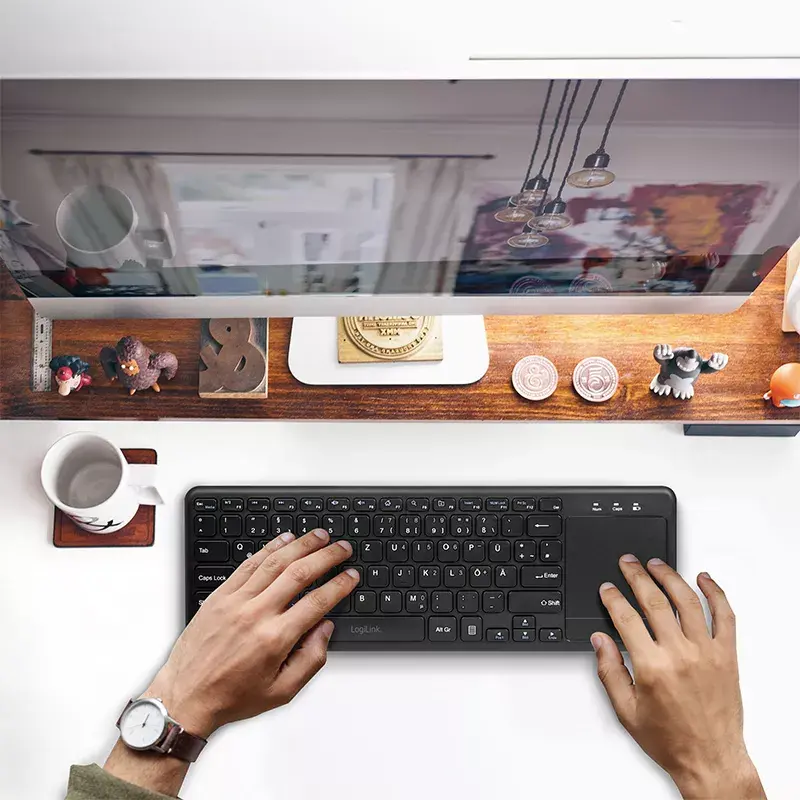 Klaviatūra LogiLink ID0188 Home RF belaidė QWERTZ juoda