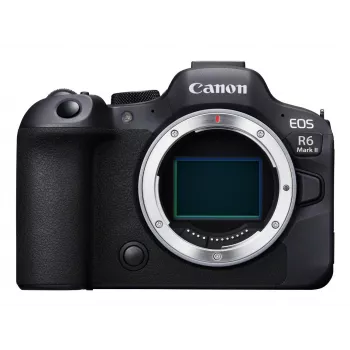 Veidrodinis fotoaparatas Canon EOS R6 Mark II (MILC korpusas) – 24,2 MP, CMOS, 4K vaizdo įrašas, 3 colių jutiklinis ekranas, „Wi‑Fi“, 1/8000 s užrakto greitis, 0,588 kg, juodos spalvos