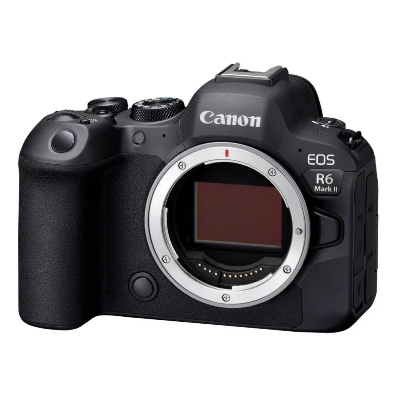 Veidrodinis fotoaparatas Canon EOS R6 Mark II (MILC korpusas) – 24,2 MP, CMOS, 4K vaizdo įrašas, 3 colių jutiklinis ekranas, „Wi‑Fi“, 1/8000 s užrakto greitis, 0,588 kg, juodos spalvos