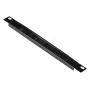 Kabelių valdymo skydelis EQUIP EZMB-10-B, metalinis, juodas, 1U priedas
