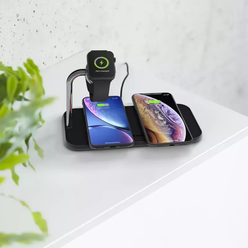 Belaidis įkroviklis ZENS Dual+Watch Aliuminis Juodas