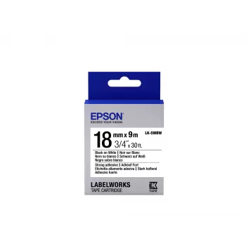 Epson Label Cartridge Strong Adhesive LK-5WBW Juoda/Balta 18mm (9m)