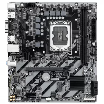 GIGABYTE H810M S2H pagrindinė plokštė – Intel Core Ultra (2 serijos) procesoriams, 4+1+2 fazių VRM, iki 6400 MHz DDR5, 1xPCIe 4.0 M.2, 1GbE LAN, USB 3.2 Gen 1