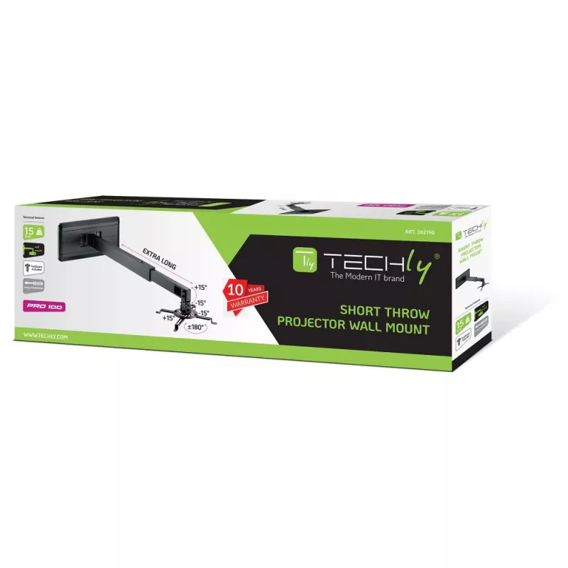 Techly ICA-PM 21 projektoriaus laikiklis sieninis juodas