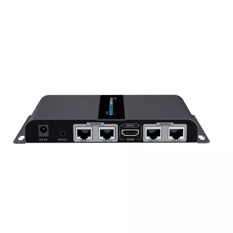 Techly HDMI 1x4 plėstuvas-skirstytuvas per CAT6/6a/7 50 m su IR grįžtamuoju perdavimu