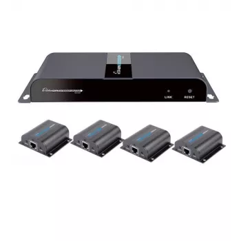 Techly HDMI 1x4 plėstuvas-skirstytuvas per CAT6/6a/7 50 m su IR grįžtamuoju perdavimu