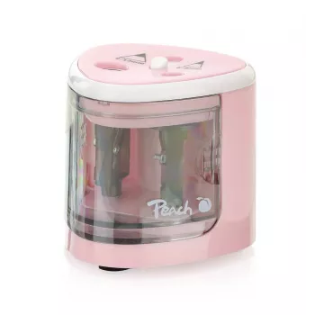 Peach PO102 elektrinis pieštukų drožtukas rožinės baltos spalvos