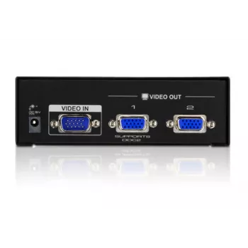 ATEN 2 prievadų VGA vaizdo skirstytuvas (450 MHz), VGA, 2x VGA, 2048 x 1536 pikseliai, juodas, metalinis, QXGA