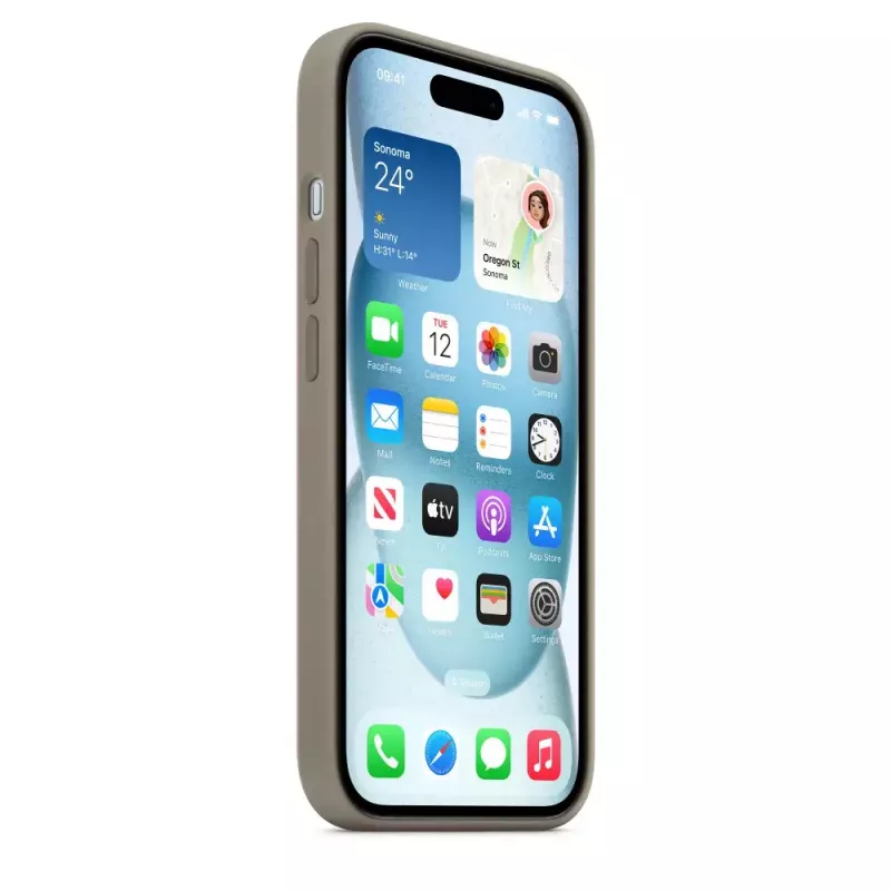 Silikoninis dėklas Apple iPhone 15 MagSafe Clay Dangtis Ruda