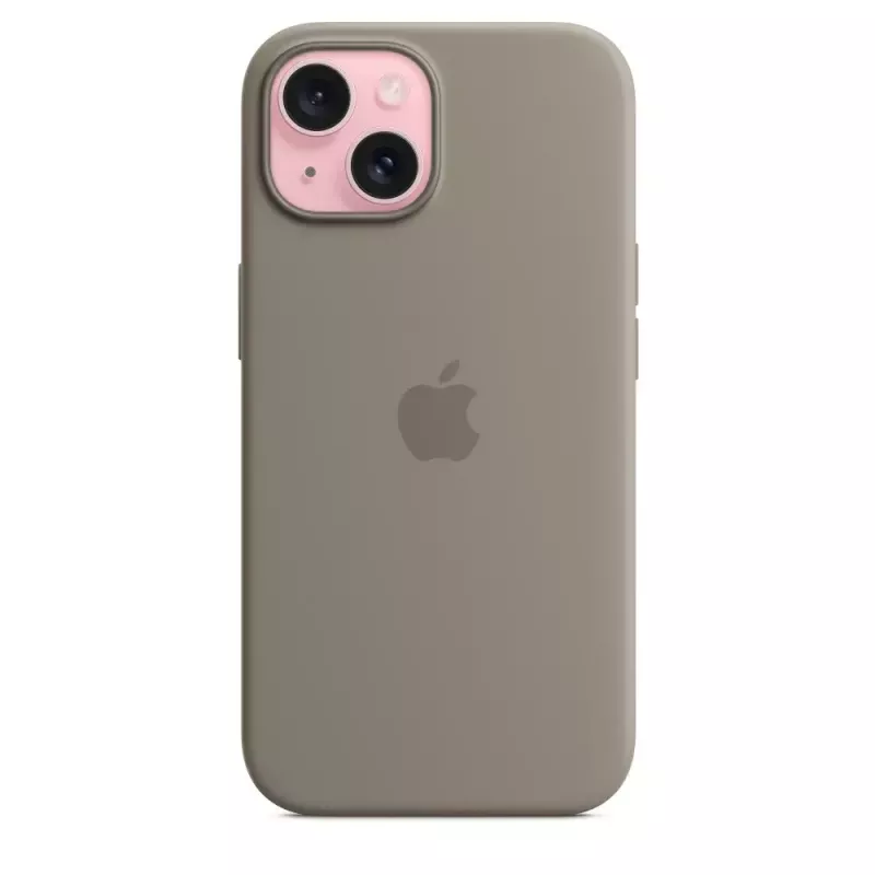 Silikoninis dėklas Apple iPhone 15 MagSafe Clay Dangtis Ruda