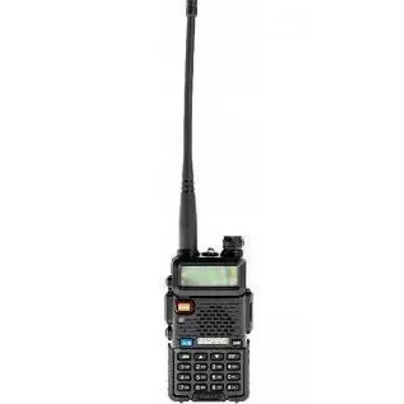 Rankinis dvipusis radijas Baofeng UV-5R HTQ USB-C dviejų juostų 5W, 1800 mAh, FM 64–108 MHz, juodas