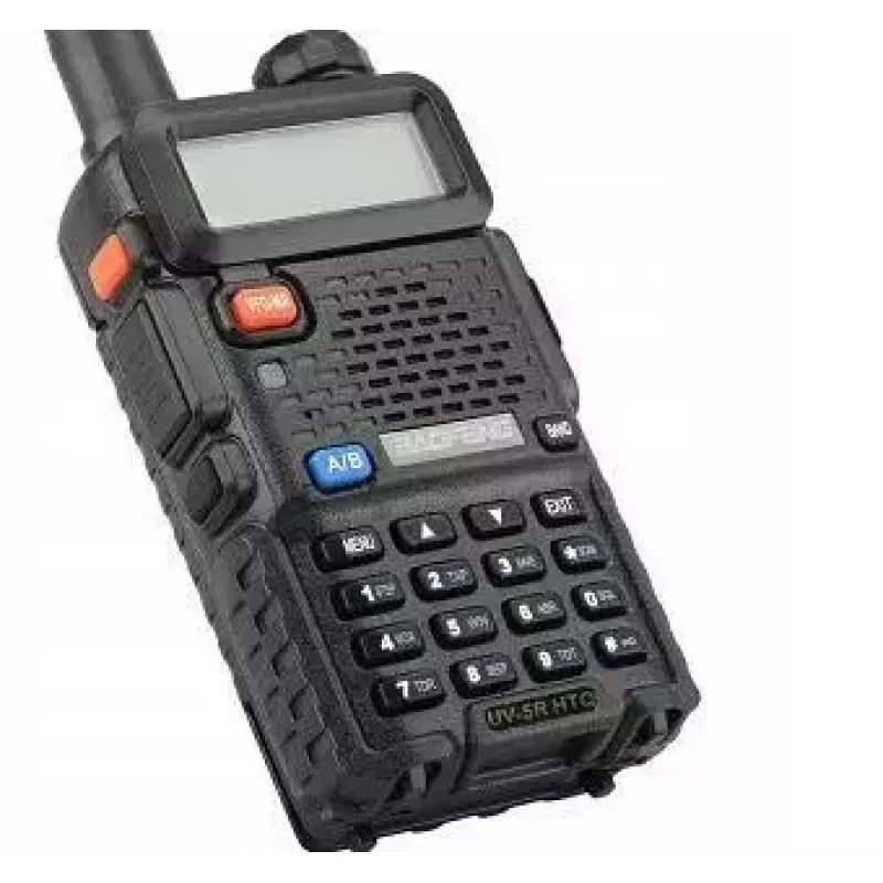 Rankinis dvipusis radijas Baofeng UV-5R HTQ USB-C dviejų juostų 5W, 1800 mAh, FM 64–108 MHz, juodas