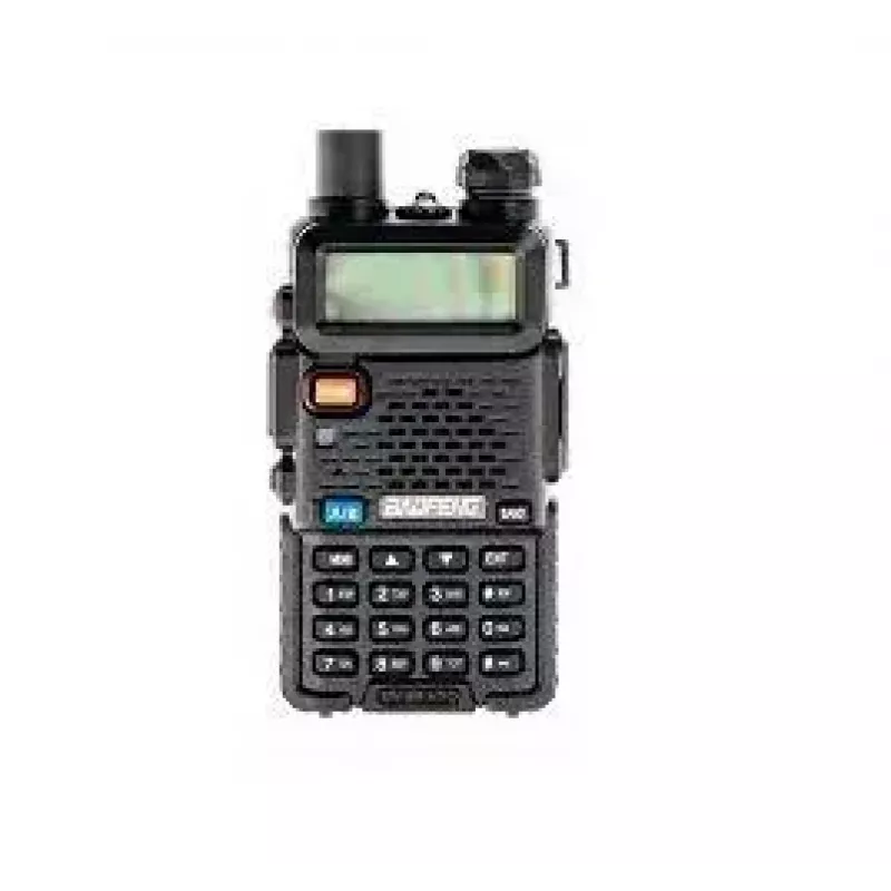 Rankinis dvipusis radijas Baofeng UV-5R HTQ USB-C dviejų juostų 5W, 1800 mAh, FM 64–108 MHz, juodas