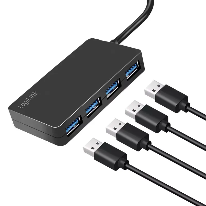 LogiLink USB 3.2 Gen1 4 prievadų šakotuvas juodas 5000 Mbit/s ABS