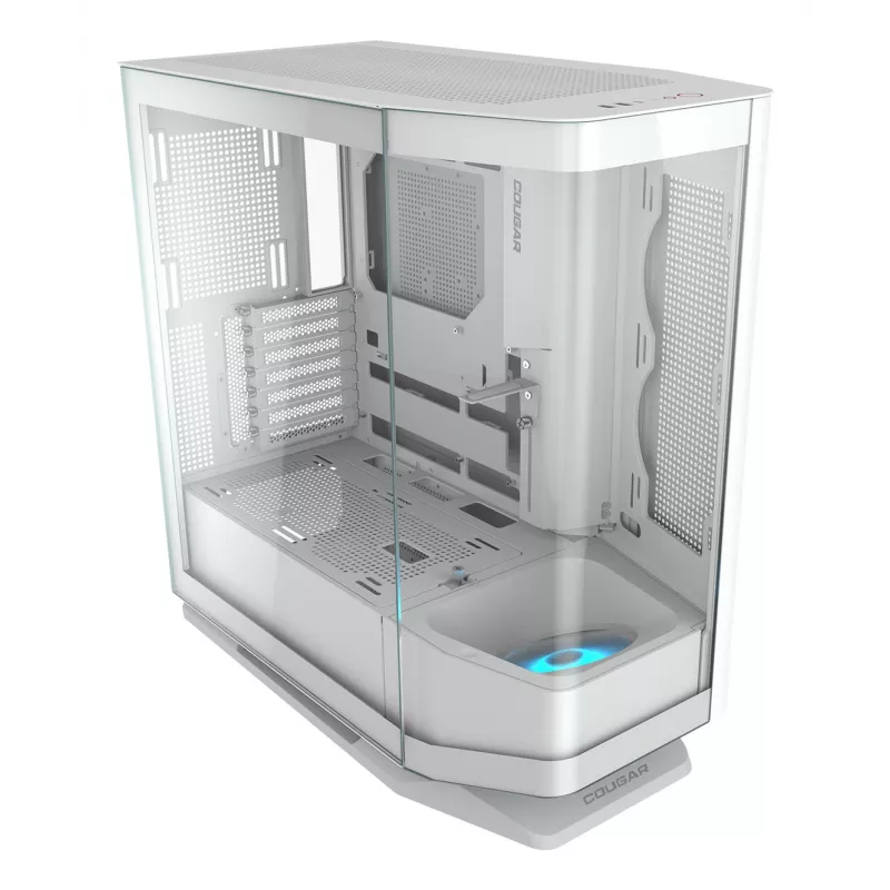 PC Midi Tower korpusas Cougar FV270 — baltas, palaiko ATX/ EATX/ Micro-ITX, 2×3,5 colio + 2×2,5 colio, 120/140 mm ventiliatorius