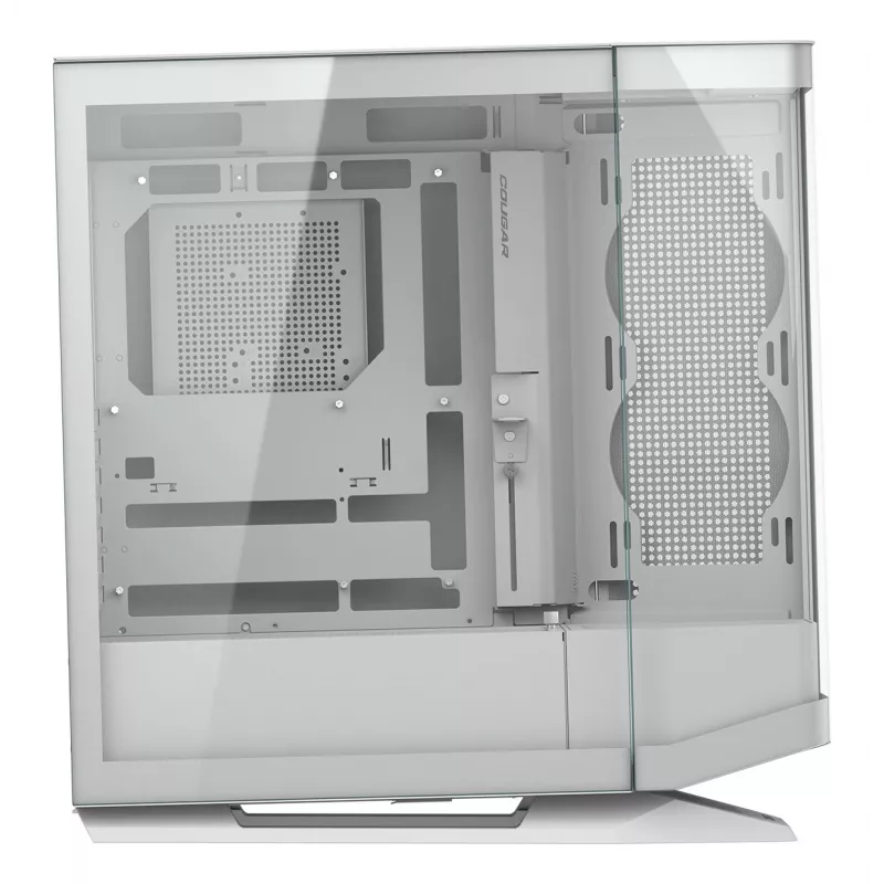 PC Midi Tower korpusas Cougar FV270 — baltas, palaiko ATX/ EATX/ Micro-ITX, 2×3,5 colio + 2×2,5 colio, 120/140 mm ventiliatorius