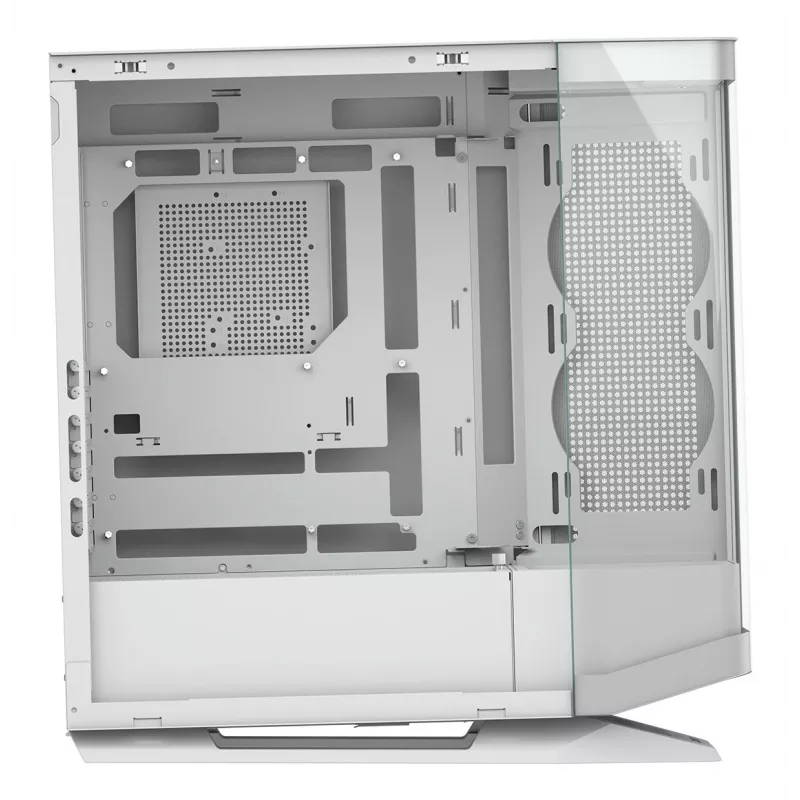 PC Midi Tower korpusas Cougar FV270 — baltas, palaiko ATX/ EATX/ Micro-ITX, 2×3,5 colio + 2×2,5 colio, 120/140 mm ventiliatorius
