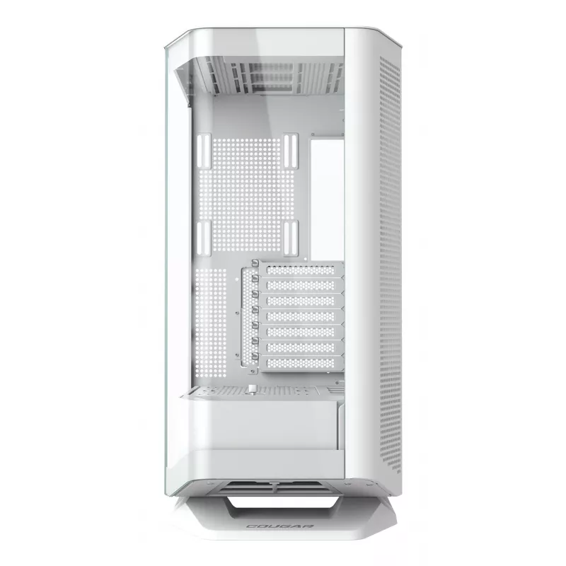 PC Midi Tower korpusas Cougar FV270 — baltas, palaiko ATX/ EATX/ Micro-ITX, 2×3,5 colio + 2×2,5 colio, 120/140 mm ventiliatorius