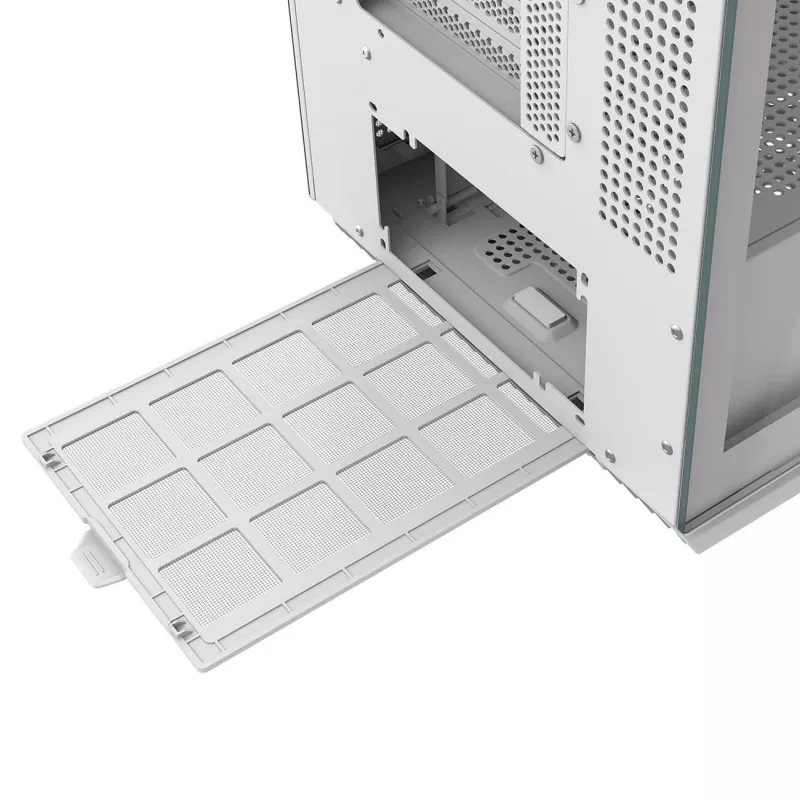 PC Midi Tower korpusas Cougar FV270 — baltas, palaiko ATX/ EATX/ Micro-ITX, 2×3,5 colio + 2×2,5 colio, 120/140 mm ventiliatorius