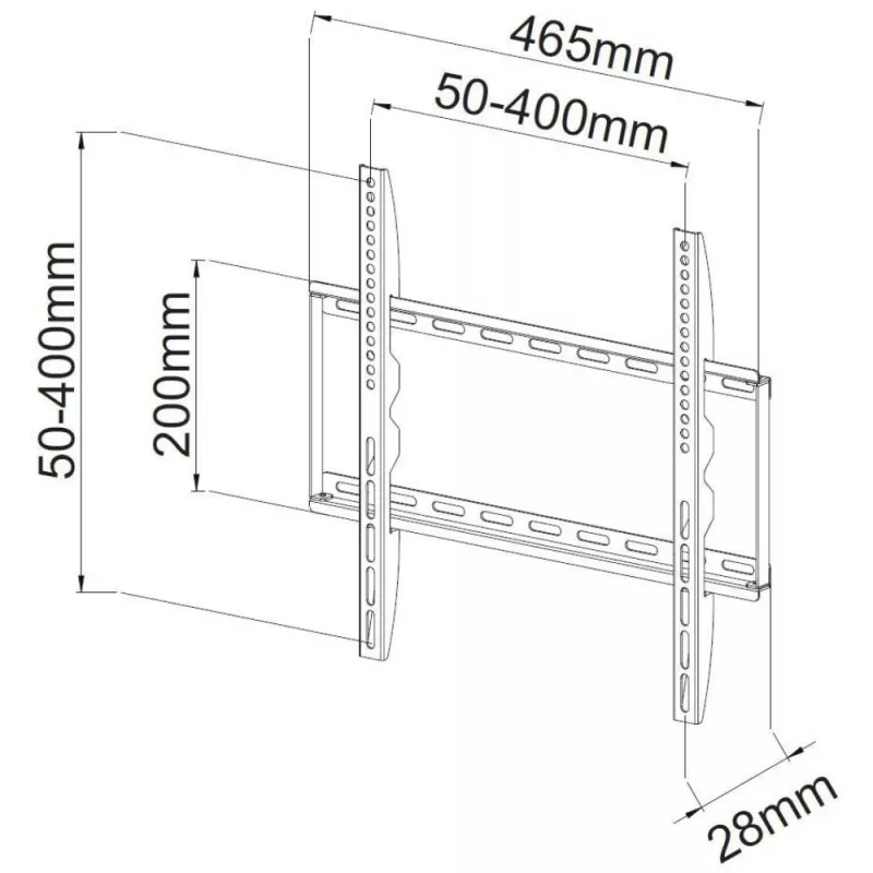 Techly Fixed plonas Wall Mount LED TV LCD 23-55 Juoda” ICA-PLB 162M