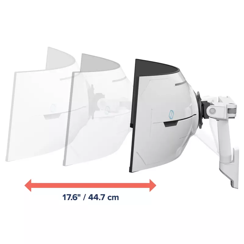 Ergotron HX serijos HX svirtis su labai patvariu pasukamu sieniniu laikikliu, baltas, skirtas 1000R 57 colių monitoriams