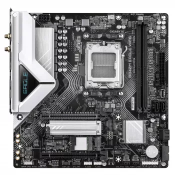 GIGABYTE B840M EAGLE WIFI6 pagrindinė plokštė – AMD Ryzen 9000 procesoriams, 5+2+2 fazių VRM, iki 7600MHz DDR5(O.C), 1xPCIe 4.0 + 1xPCIe 3.0 M.2, Wi-Fi 6, 2.5GbE LAN, USB 3.2 Gen 1
