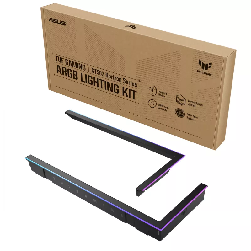 RGB Light Enhancement Kit ASUS TUF GAMING GT502 Horizon — ARGB 3-pin, 5 V, 1,44 A, magnetinis tvirtinimas, suderinamas su Midi Tower, juodas