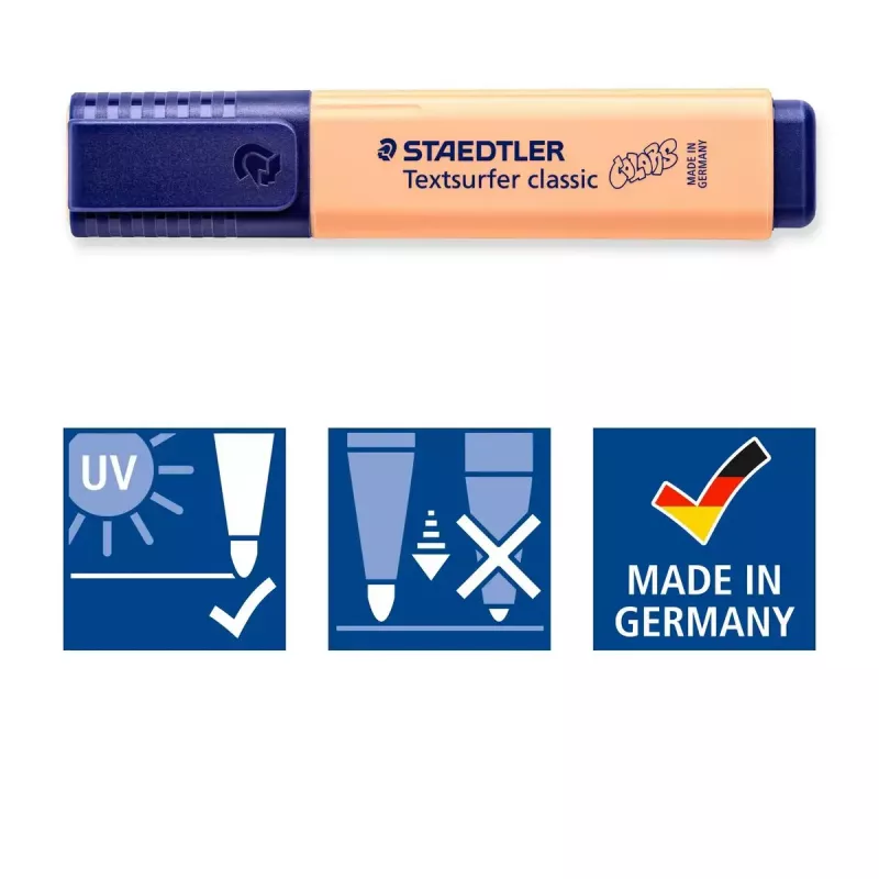 Marker Staedtler 364 C 10 vnt. Kaltinis antgalis Juoda Ruda Šviesiai mėlyna Šviesiai pilka Laimo Mėtinė Persikinė Rožinė Violetinė Geltona