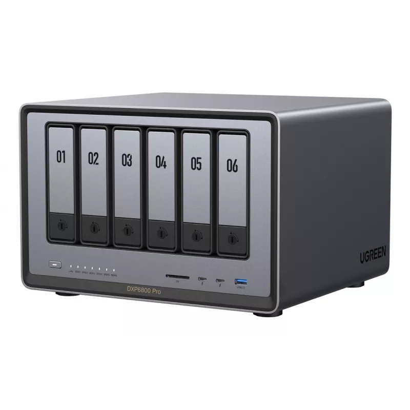 Ugreen DXP6800 Pro NAS Desktop Intel® Core™ i5 8 GB DDR5 Pilka, Juoda