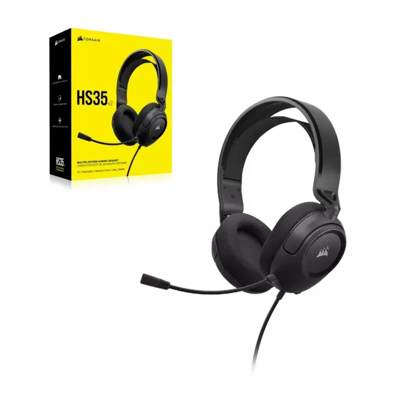 Ausinės Corsair HS35 v2 laidinės žaidimų mėlynos 1,8 m laidas 470 g