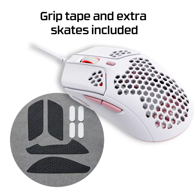 HyperX Pulsefire Haste - Žaidimų pelė (Balta-Rožinė)
