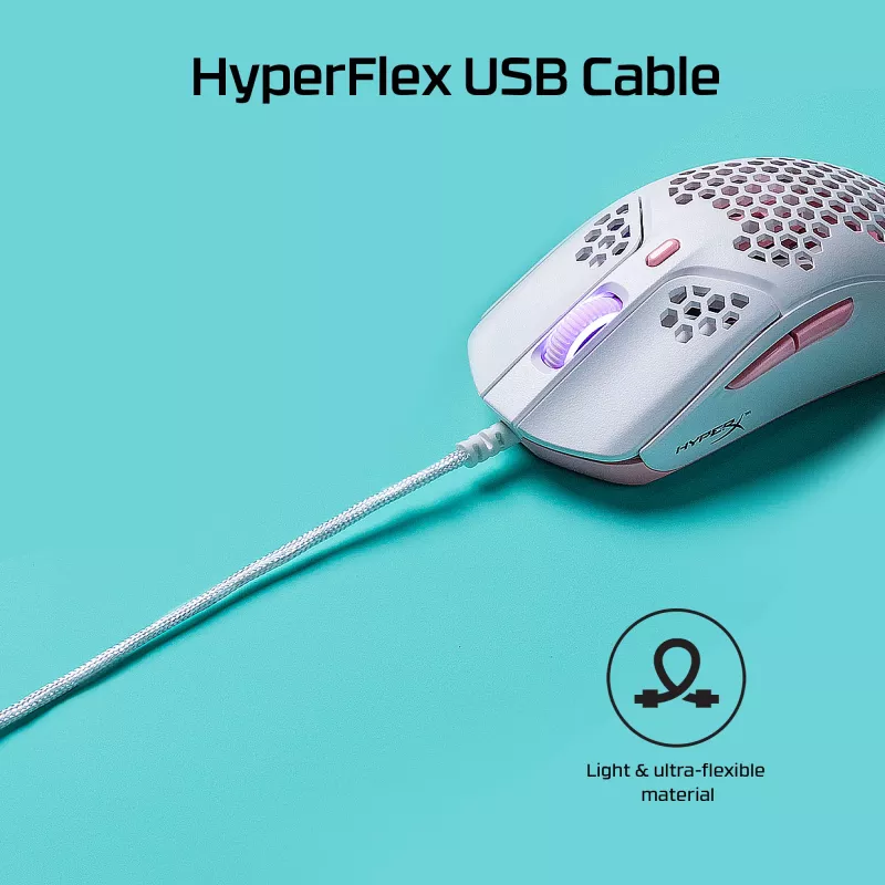 HyperX Pulsefire Haste - Žaidimų pelė (Balta-Rožinė)