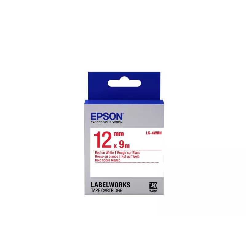 Epson etikečių kasetė Standard LK-4WRN raudona ant balto 12 mm (9 m)