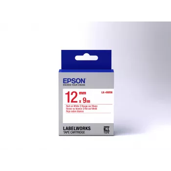 Epson etikečių kasetė Standard LK-4WRN raudona ant balto 12 mm (9 m)