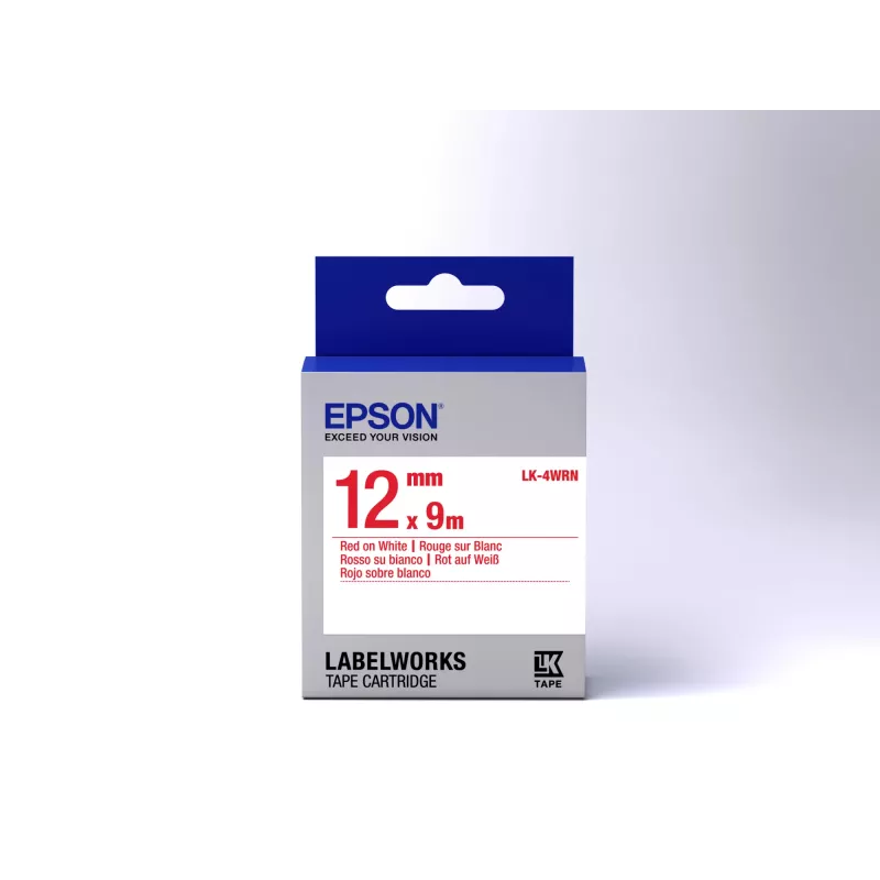 Epson etikečių kasetė Standard LK-4WRN raudona ant balto 12 mm (9 m)